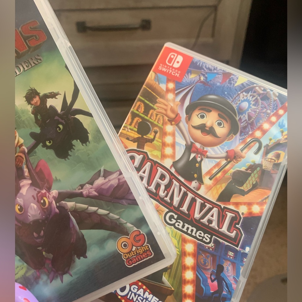 Nintendo switch games $55 for both and a free Nintendo switch lite case.